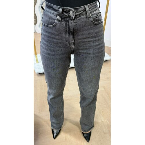 HIGH WAIST WIDE LEG JEANS 768D GREY