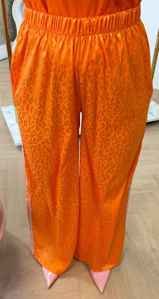 SHINE LEOPARD PANTS ORANGE