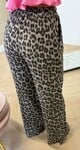 COTTON LEOPARD PANTS TAUPE