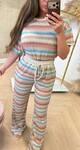 SHINE STRIPE SET BLUE/BEIGE/PINK