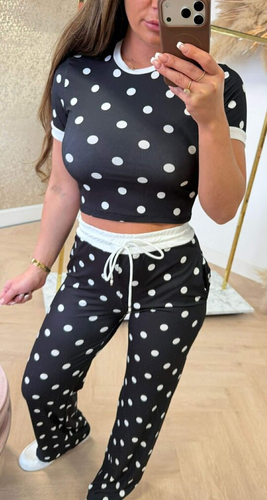 DOTS SMALL RIB SET BLACK