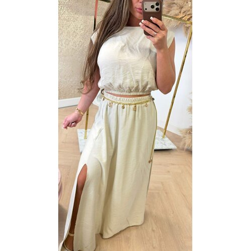 SUMMER VIBE SET TOP+ SKIRT BEIGE