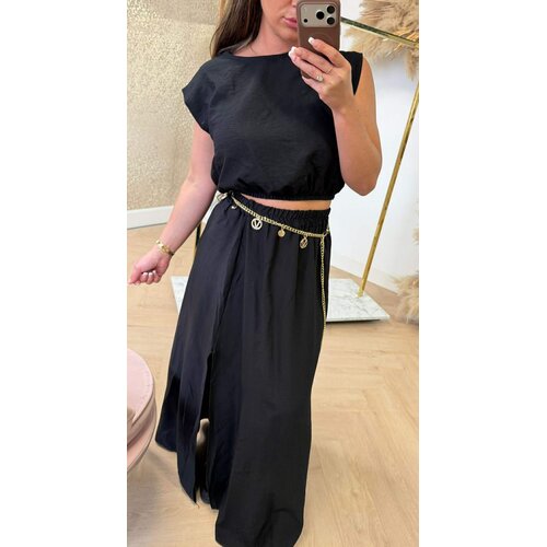 SUMMER VIBE SET TOP+ SKIRT BLACK