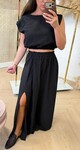 SUMMER VIBE SET TOP+ SKIRT BLACK