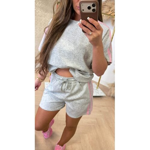 MUSTHAVE STRIPE SHORT SET GREY
