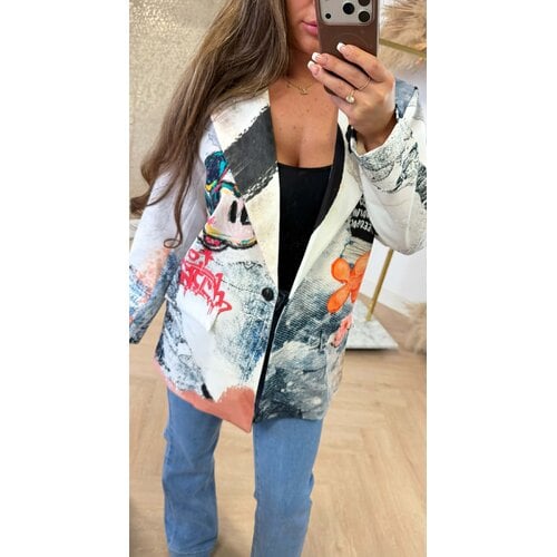 PAINTING MICKEY BLAZER BLUE