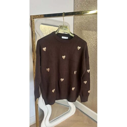 LOVELY HEART SWEAT AM900 CHOCO