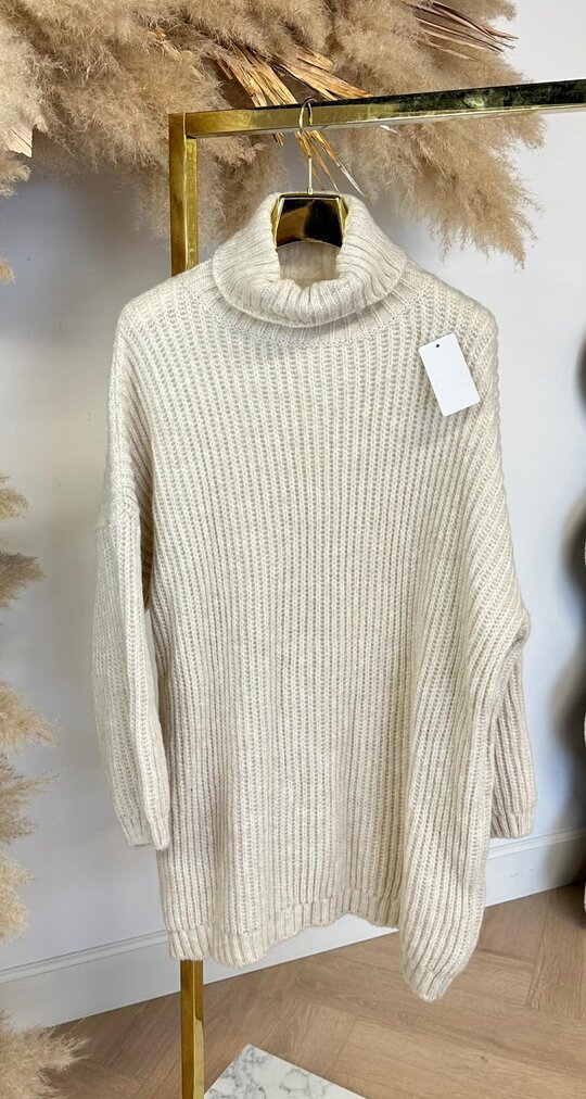 MARLIJN KOL SWEATER DRESS BEIGE