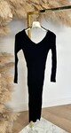 RIB V LONG DRESS 9850 BLACK