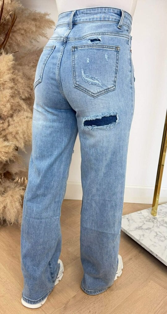 BLUE WIDE LEG JEANS AB582 DENIMBLUE