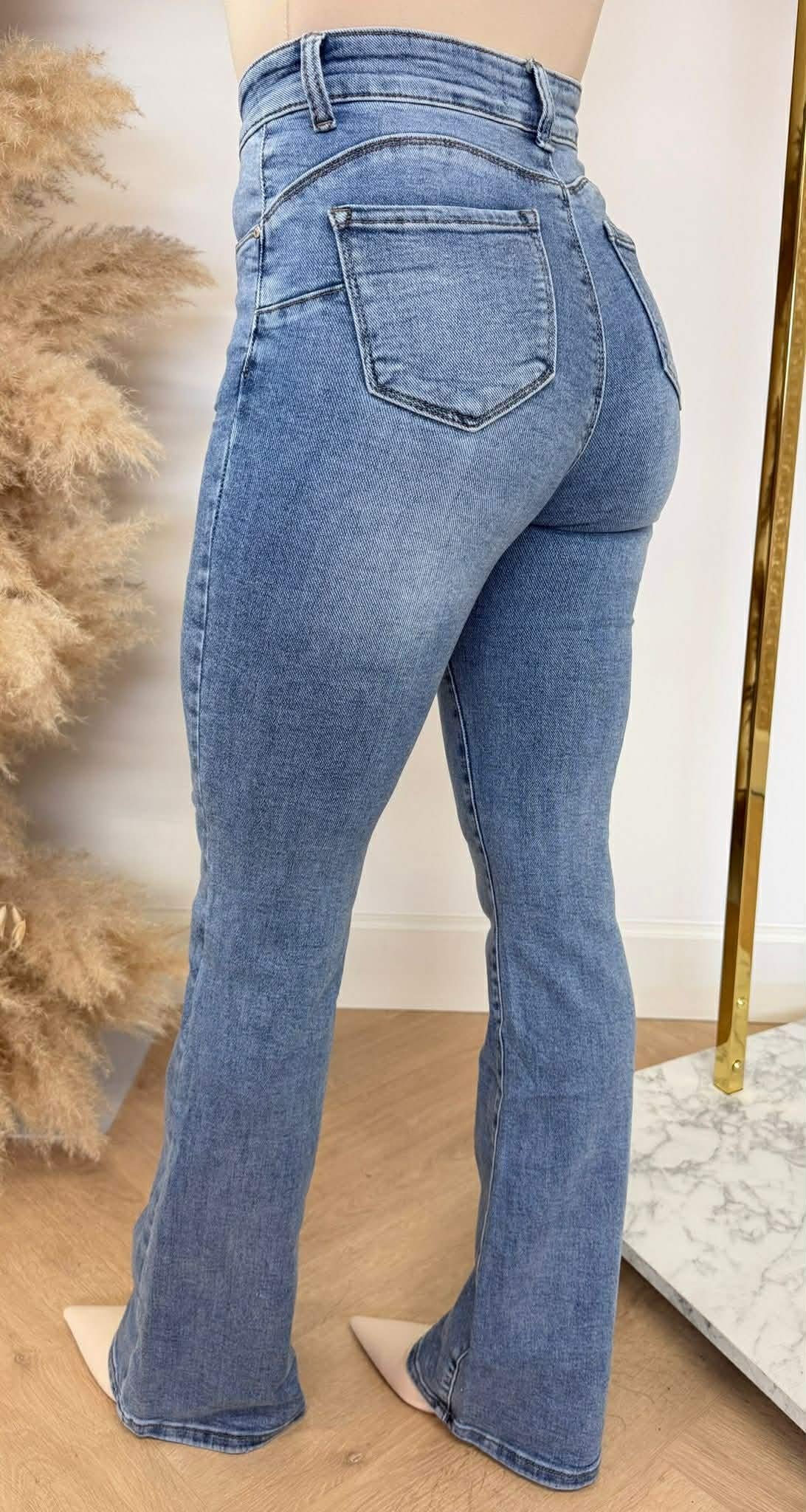 PUSH UP FLARED JEANS 5357-2 DENIMBLUE