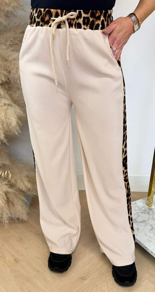 LEOPARD STRIPE PANTS 1436 BEIGE