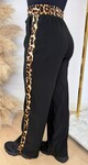 LEOPARD STRIPE PANTS 1436 BLACK