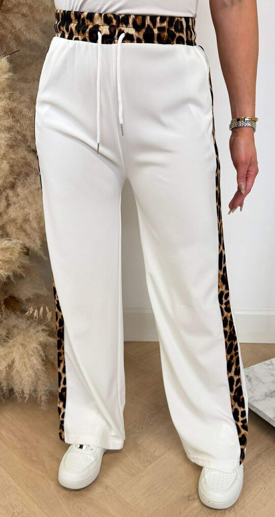 LEOPARD STRIPE PANTS 1436 OFFWHITE