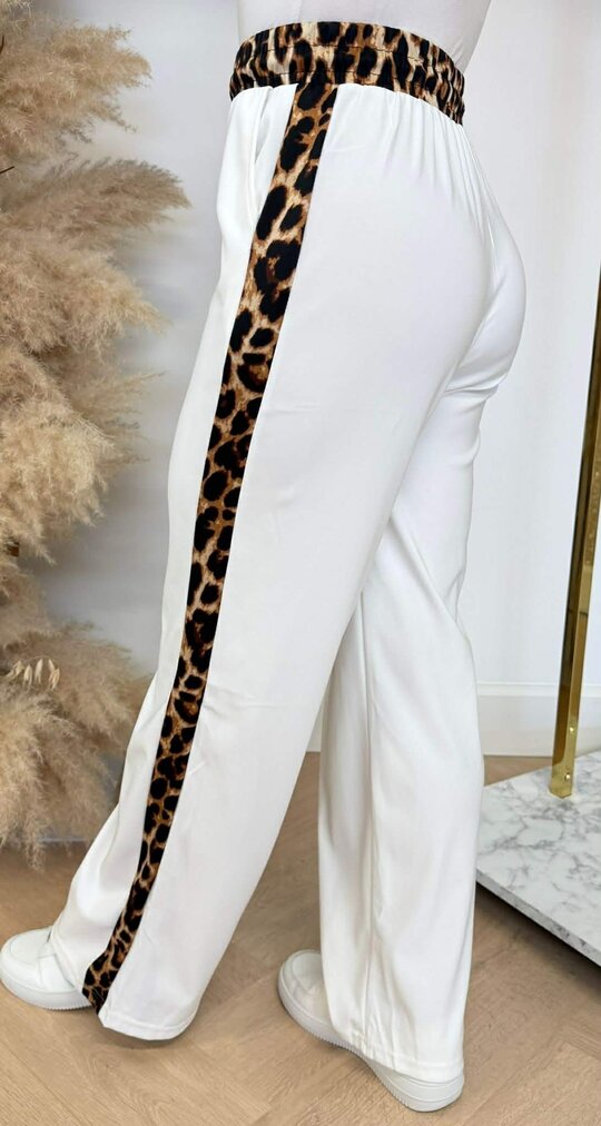 LEOPARD STRIPE PANTS 1436 OFFWHITE