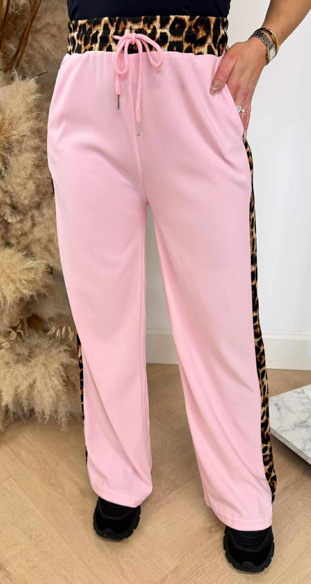LEOPARD STRIPE PANTS 1436 PINK