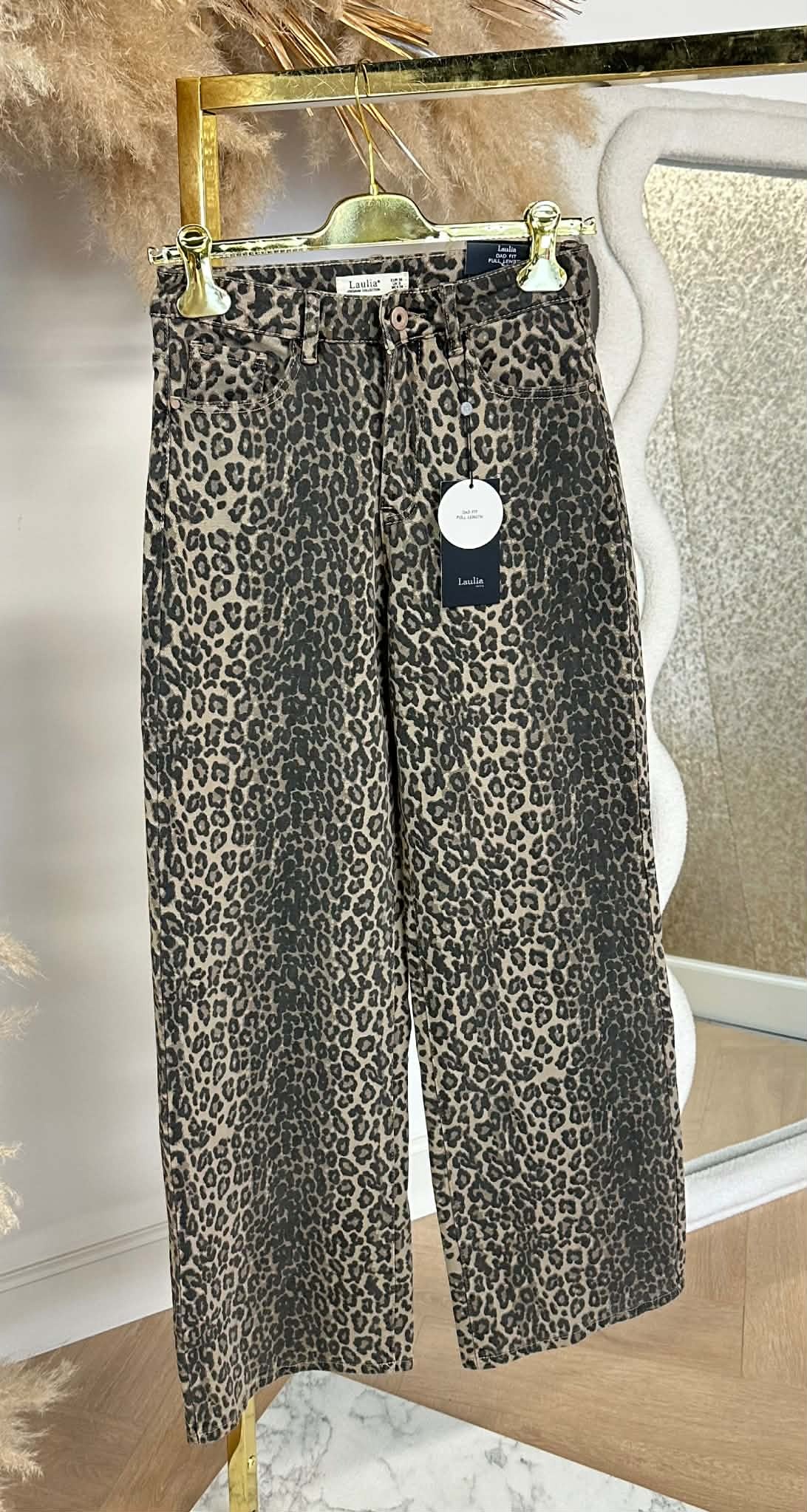 LEOPARD STRETCH JEANS 6265-34 TAUPE