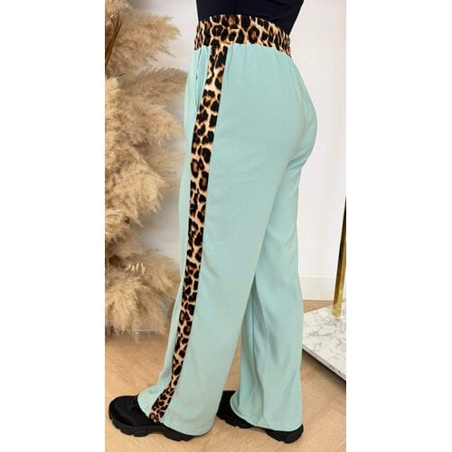 LEOPARD STRIPE PANTS 1436 MINT