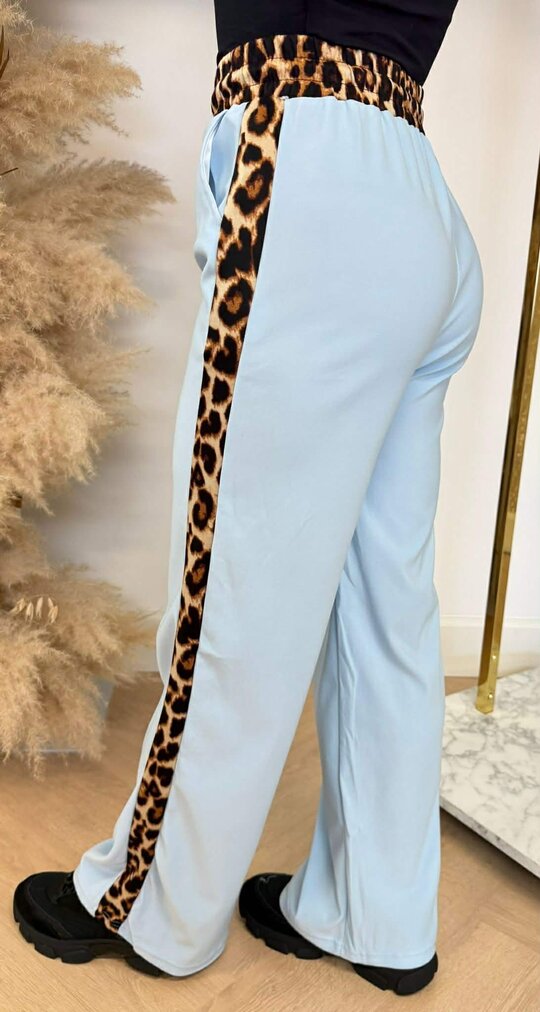 LEOPARD STRIPE PANTS 1436 BLUE