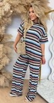 SHINE STRIPE SET BLACK/BLUE/BEIGE