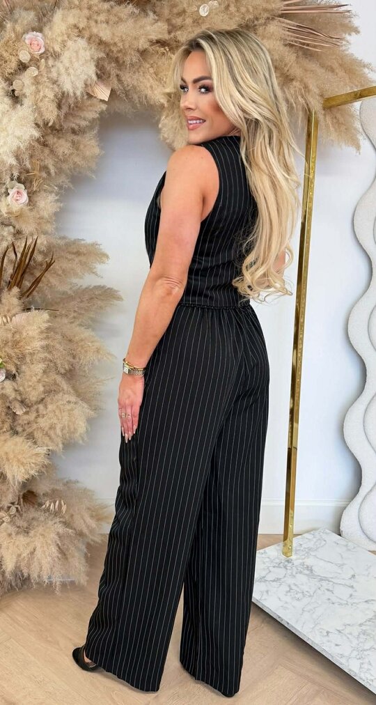 LINDE GILET STRIPE SET BLACK