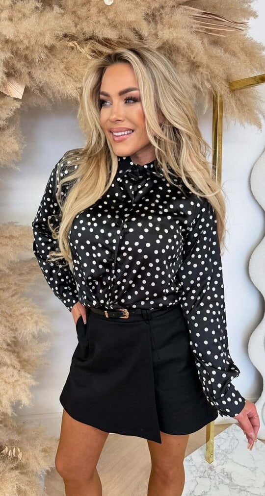 MARLYNN SATIN BLOUSE BLACK MARLYNN SATIN BLOUSE BLACK