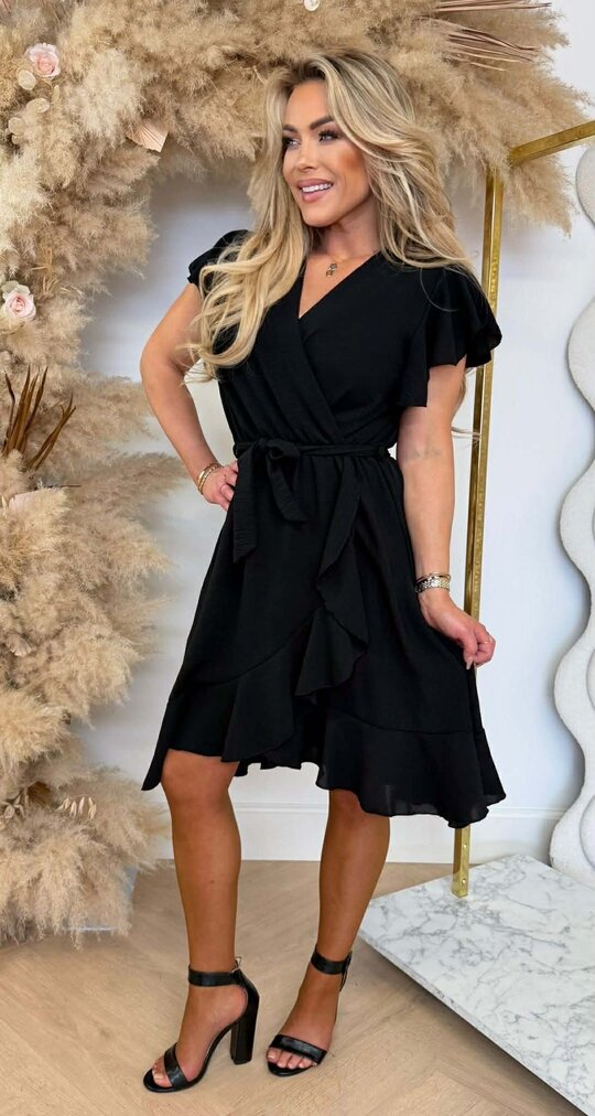 DEBBY ROUCHE DRESS BLACK
