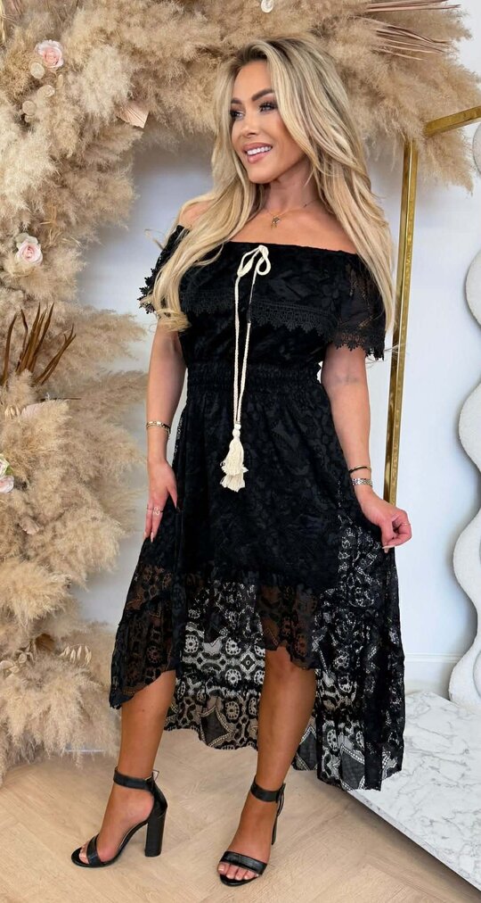 ALICE BOHO TOUWTJES DRESS BLACK