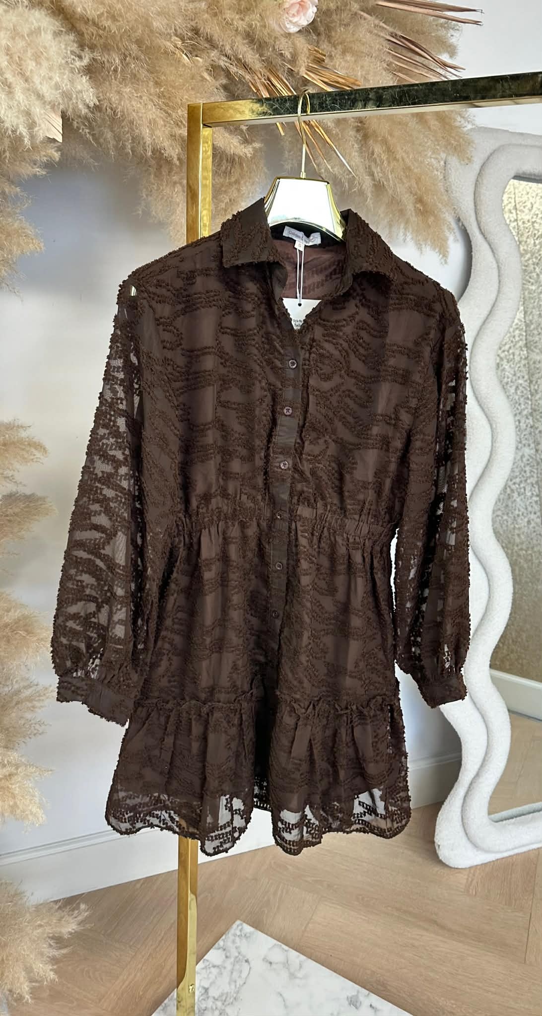 RUFFLY CUTE DRESS 9259 CHOCO