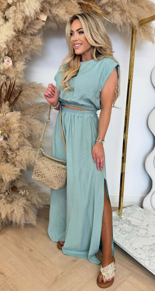 SUMMER VIBE SET TOP+ SKIRT MINT