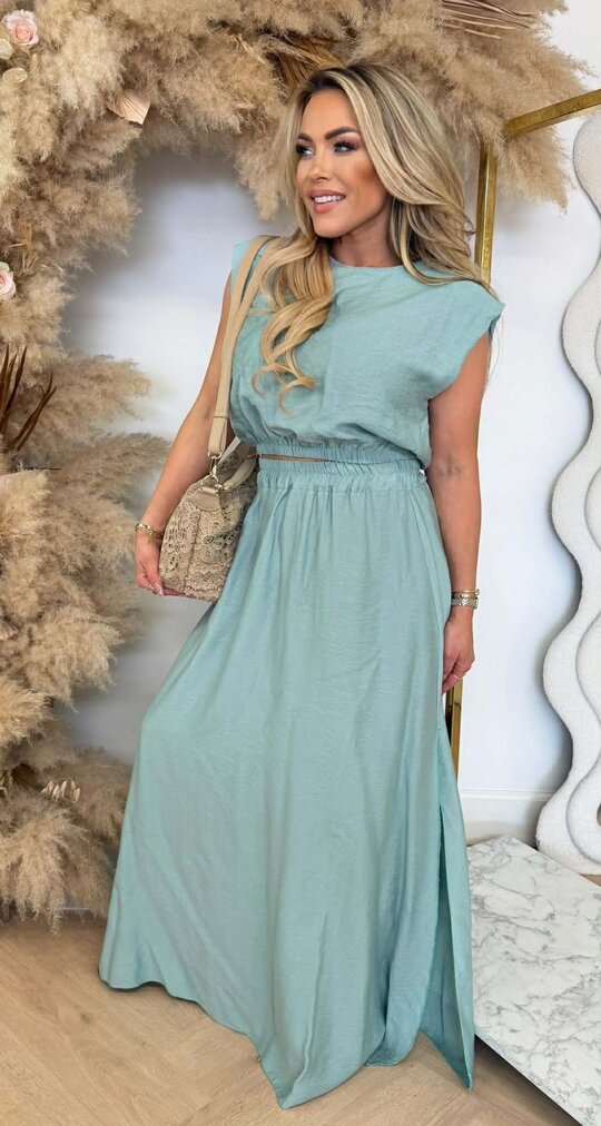 SUMMER VIBE SET TOP+ SKIRT MINT