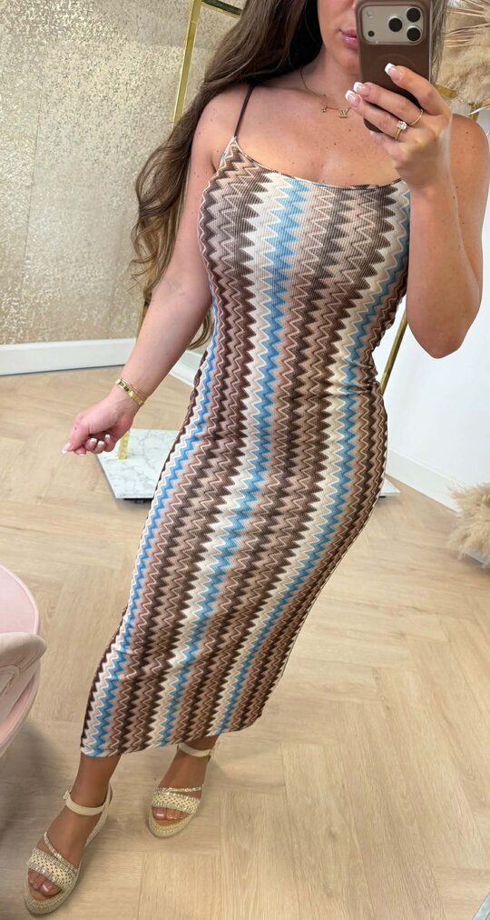 SUMMER ZIGZAG DRESS CHOCO
