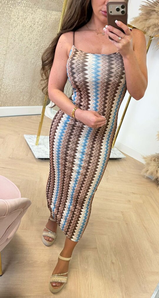 SUMMER ZIGZAG DRESS CHOCO