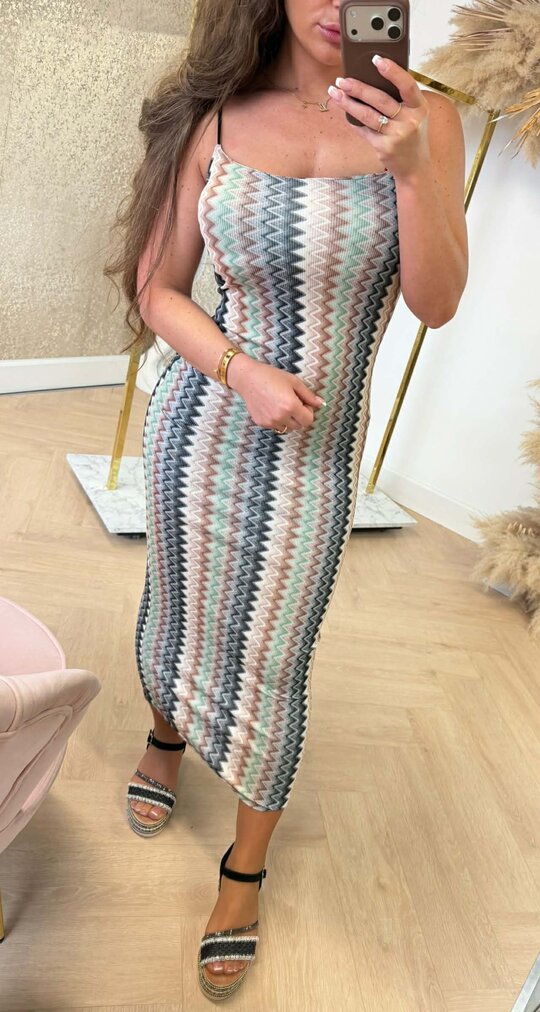 SUMMER ZIGZAG DRESS BLACK