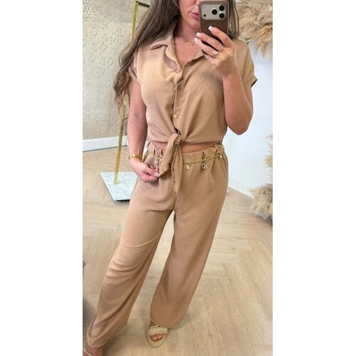SIMPLE CLASSY CO-ORD SET CAMEL