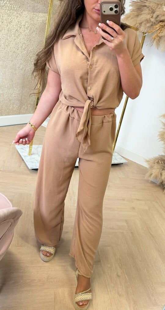 SIMPLE CLASSY CO-ORD SET CAMEL