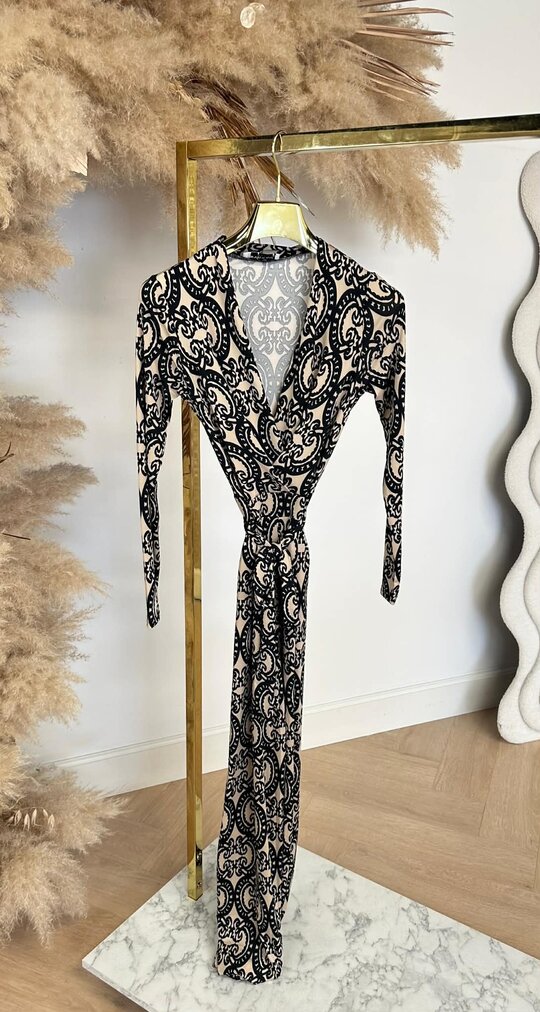 LILLY PRINT TRAVEL JUMPSUIT 8813 BEIGE