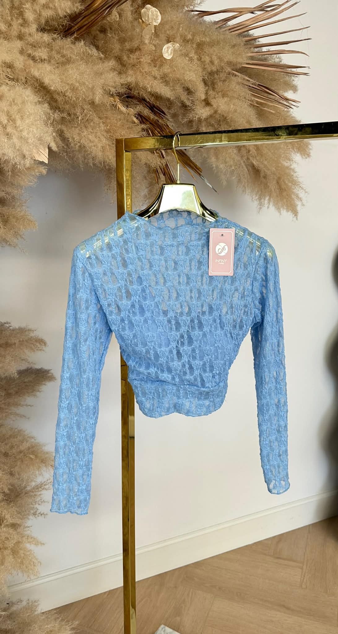 SARAH LACE TOP BLUE