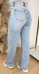 GLITTERY DAMAGDE WIDE LEG JEANS HM8667 LIGHTDENIM