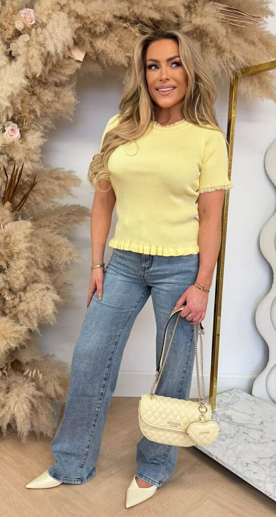 KELIE RUFFLE LACY TOP K5-05 SOFTYELLOW