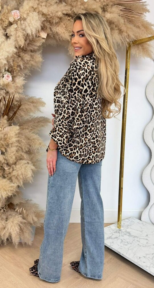 LEOPARD KNOT DETAIL BLOUSE