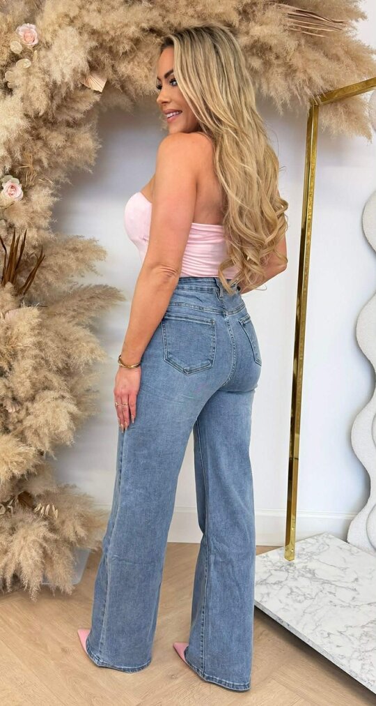 STRAPLESS RIB STRETCH TOP 7105 PINK