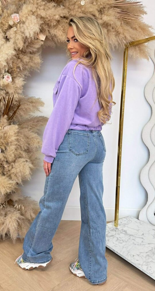 NOE SUEDE LOOK BOMBER JACKET LILA