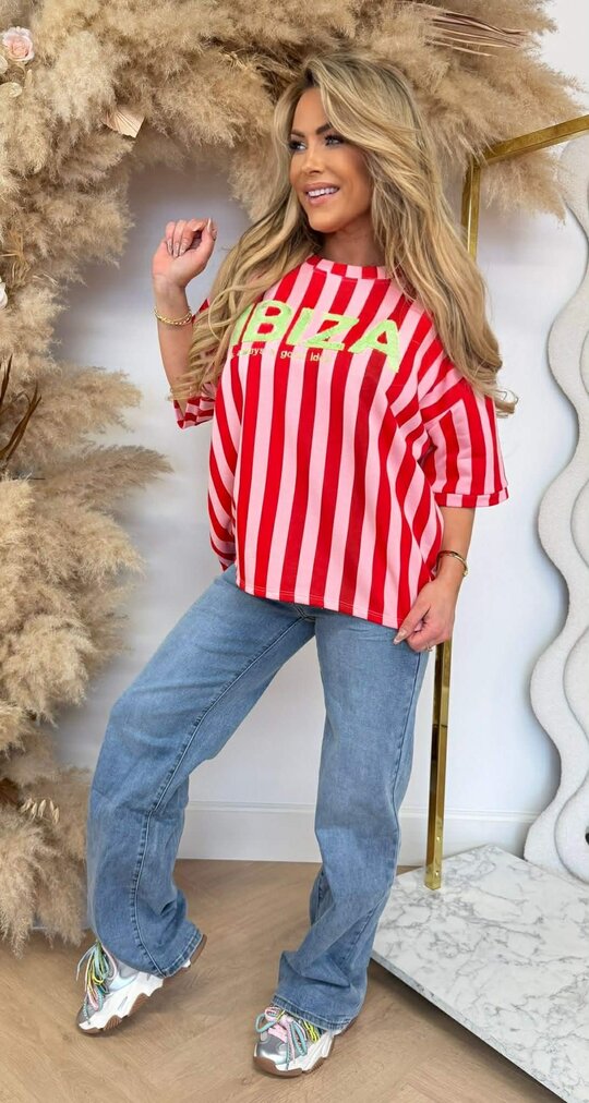 IBIZA STRIPE SHIRT 20614 RED