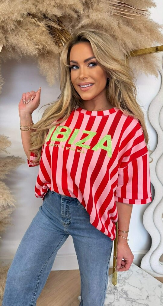 IBIZA STRIPE SHIRT 20614 RED