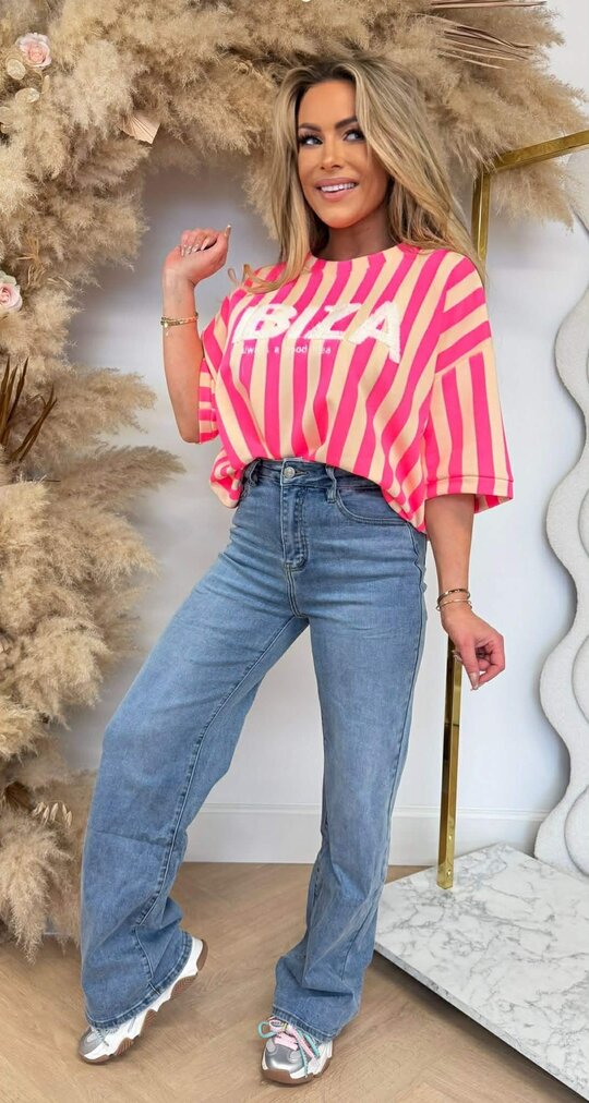 IBIZA STRIPE SHIRT 20614 NEONPINK