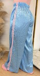 SHINE LEOPARD PANTS ICEBLUE