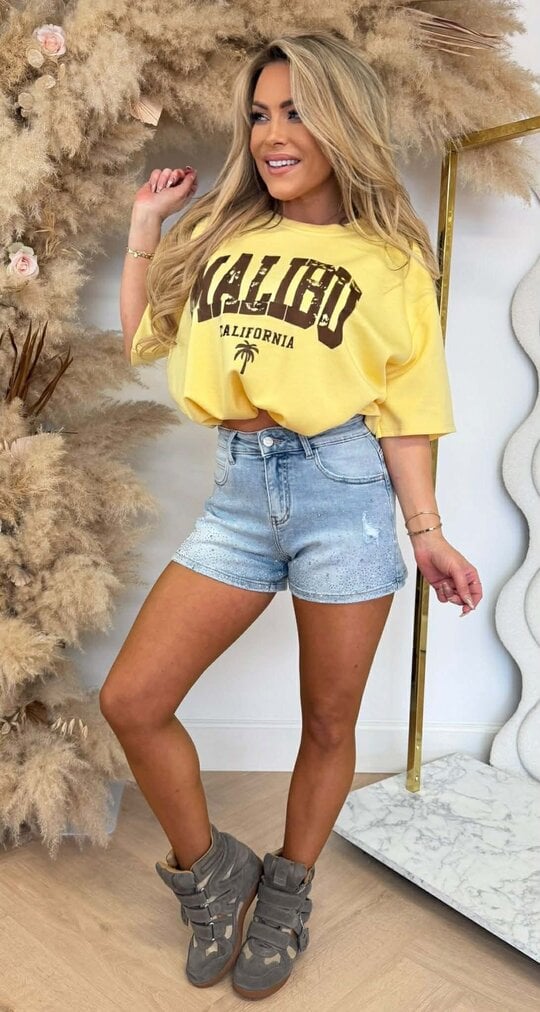MALIBU CROPPED TEE YELLOW