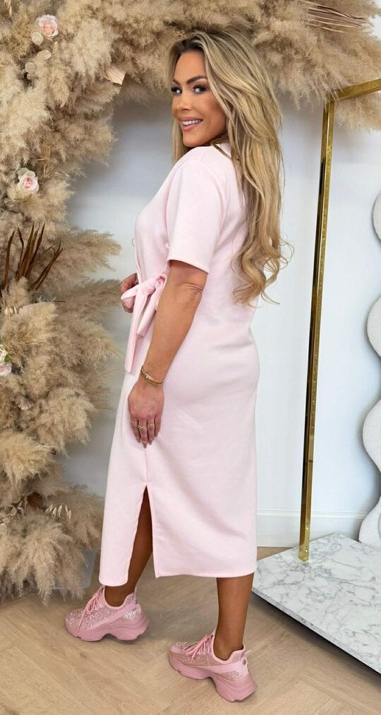 STRIKKY LONG DRESS LIGHTPINK