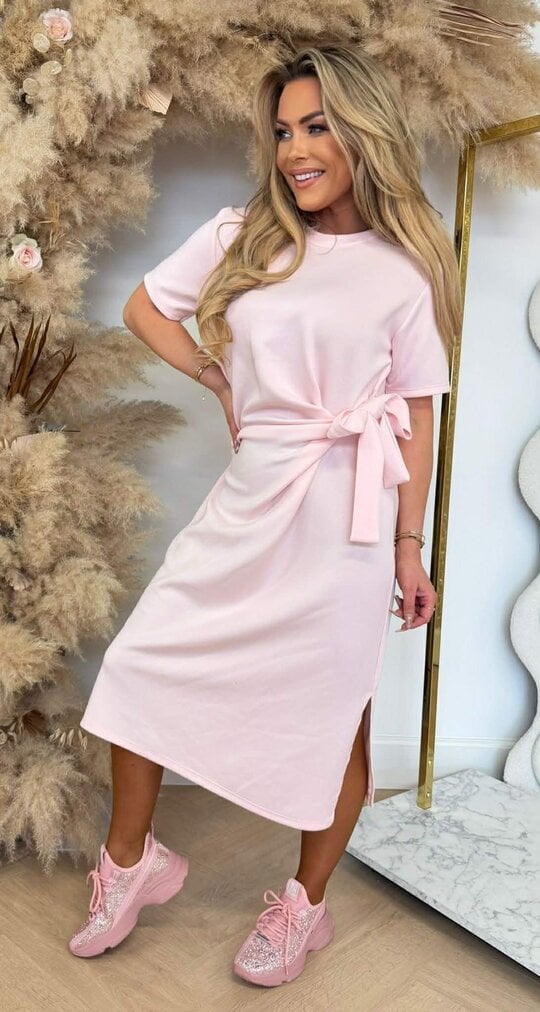 STRIKKY LONG DRESS LIGHTPINK